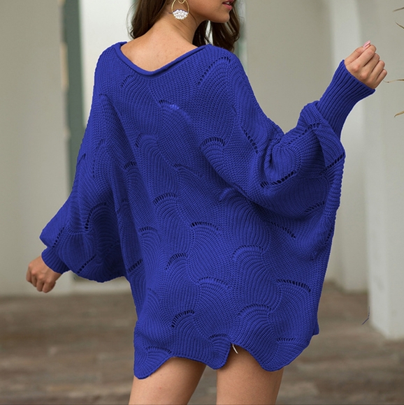 Lantern Glow Knit Top - Royal Blue - Picture 3 of 6